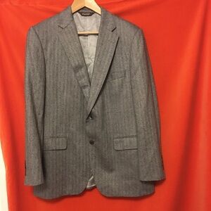Paul Stuart wool cashmere herringbone blazer charcoal size 41R